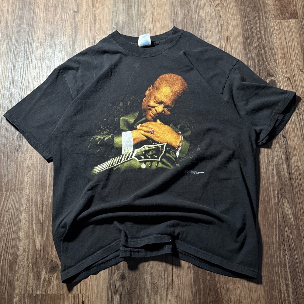 Vintage B.B. King 2002 Tour Graphic T Shirt M&O Knits‎ Heavyweight XL